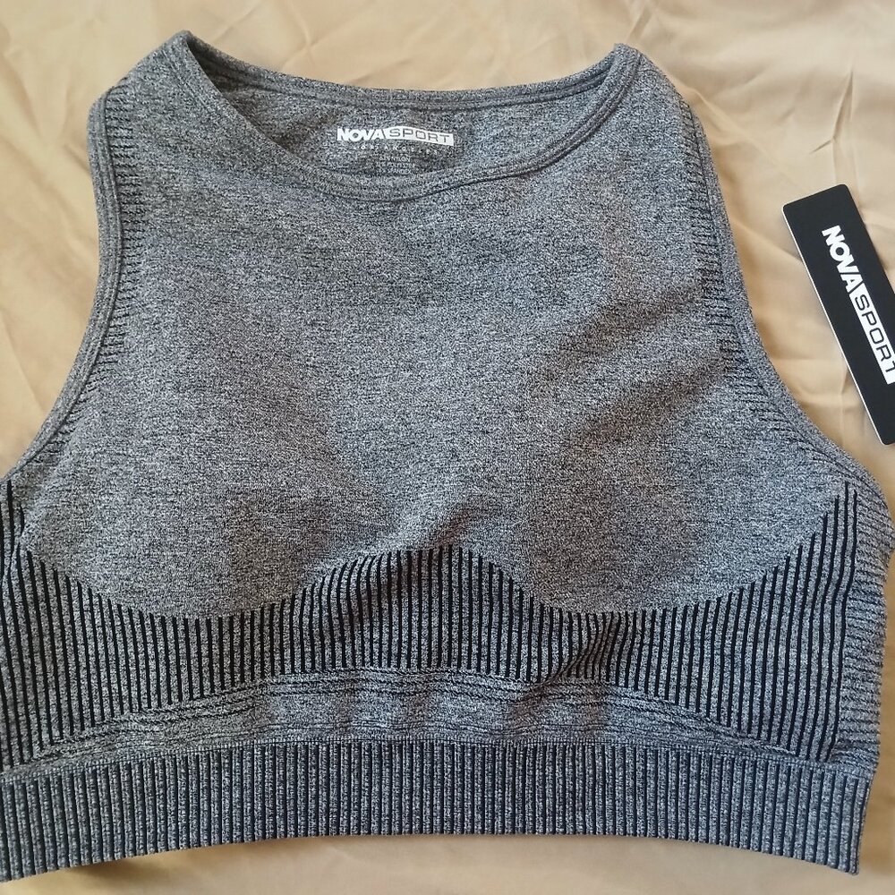NWT Pump Infinity Seamless Shaping Sports Bra - Heather Grey XL
